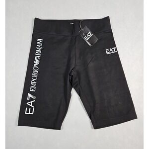 Emporio Armani EA7 Womens Black Cycling Shorts Size Medium NWT